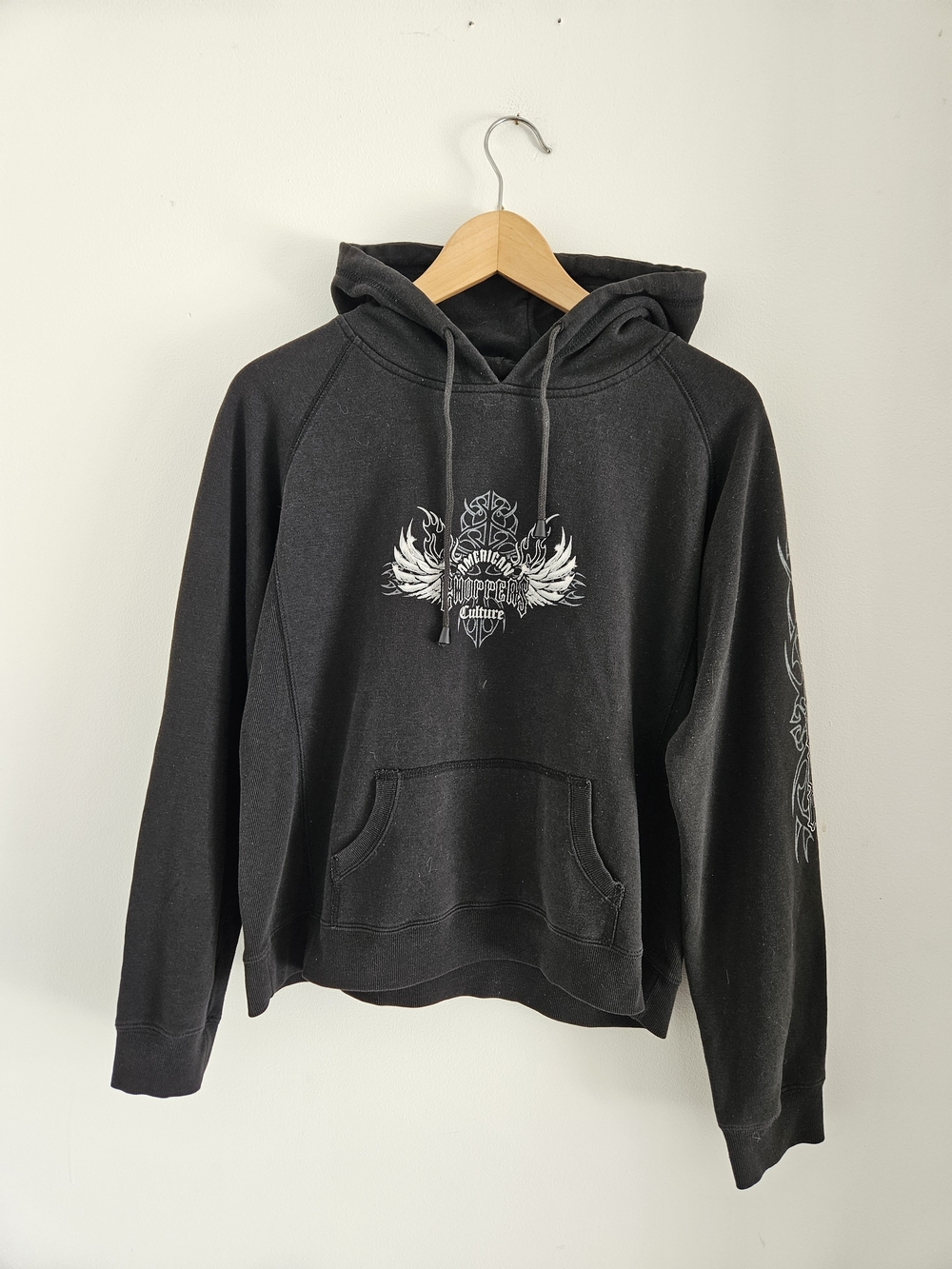 Vintage American Choppers Hoodie Womens Medium Cropped Biker Y2K